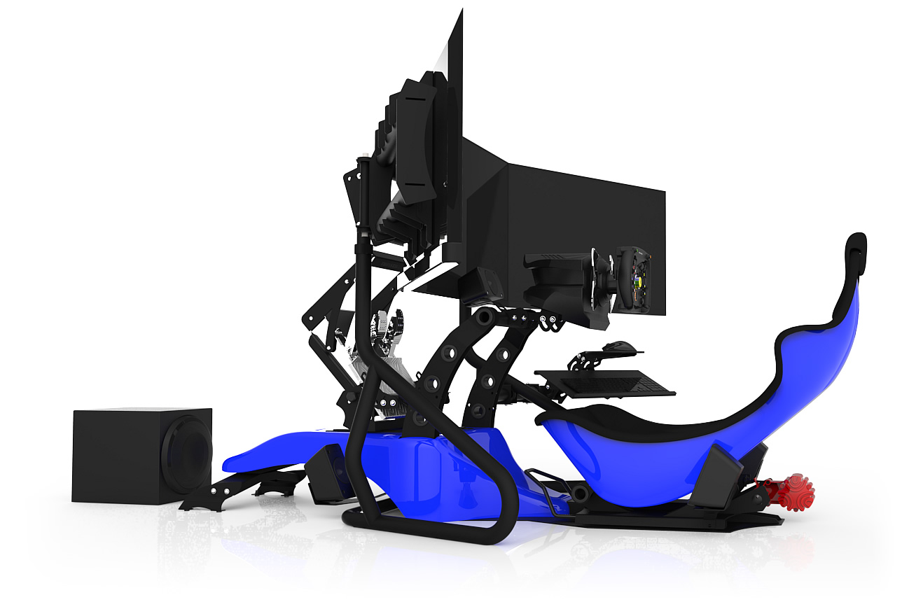 RS FORMULA V2 BLUE/RS STAND T3XL V2 + 3x42 inch tv's  ​